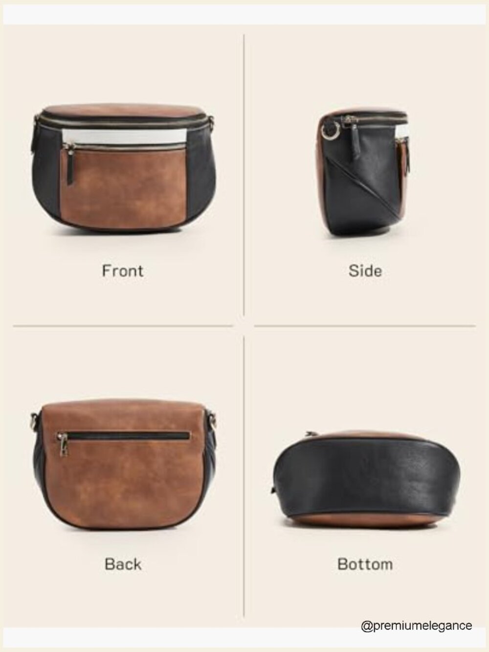 Vegan Leather Crossbody Bag with RFID Blocking, Padded Strap Medium Purse - Picture 5 of 7